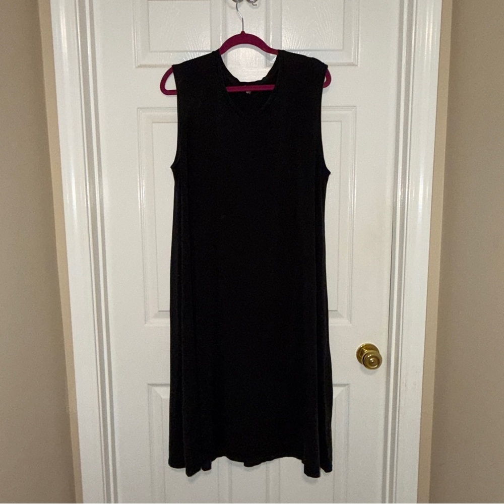 Eileen Fisher Black Sleeveless Midi Dress Size 1X